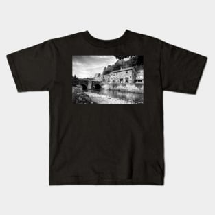 Beddgelert Village, Snowdonia, Wales Black And White Kids T-Shirt